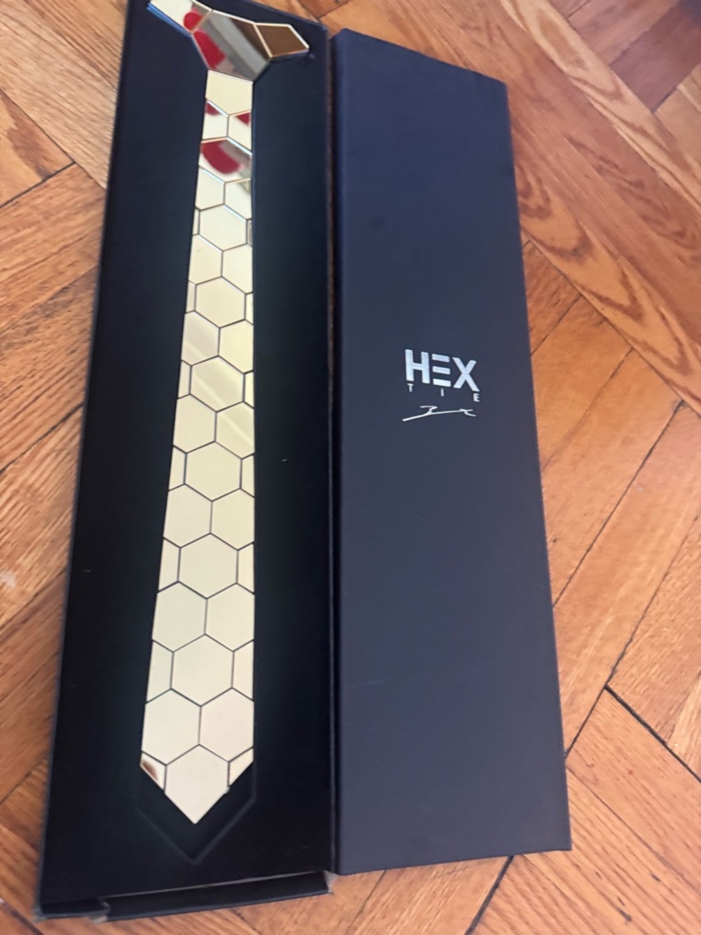 HEX Tie Gold Hexagon Pattern Men's Tie